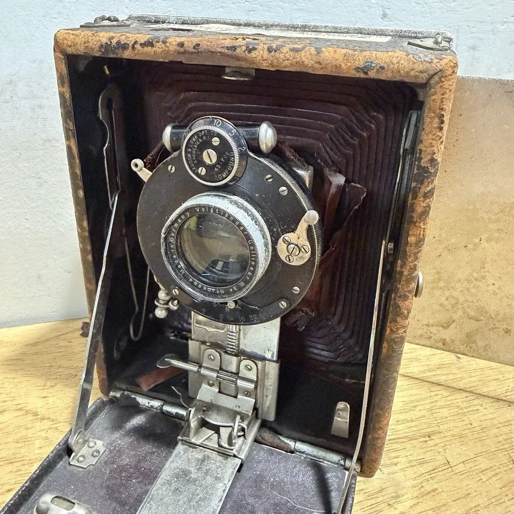 Rochester Optical Premo Sr 4x5 Folding Plate Camera Bausch & Lomb Voigtlander